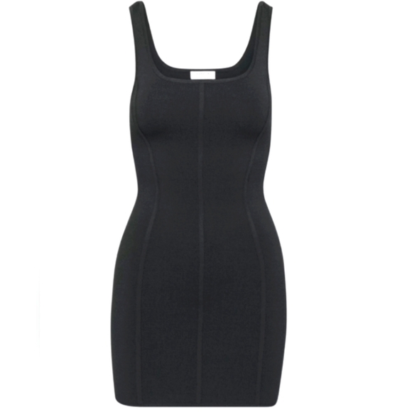 Babaton Aritzia | NWOT Sculpt Knit Bustier Black Mini Bodycon Contour Dress | SM - Picture 1 of 11